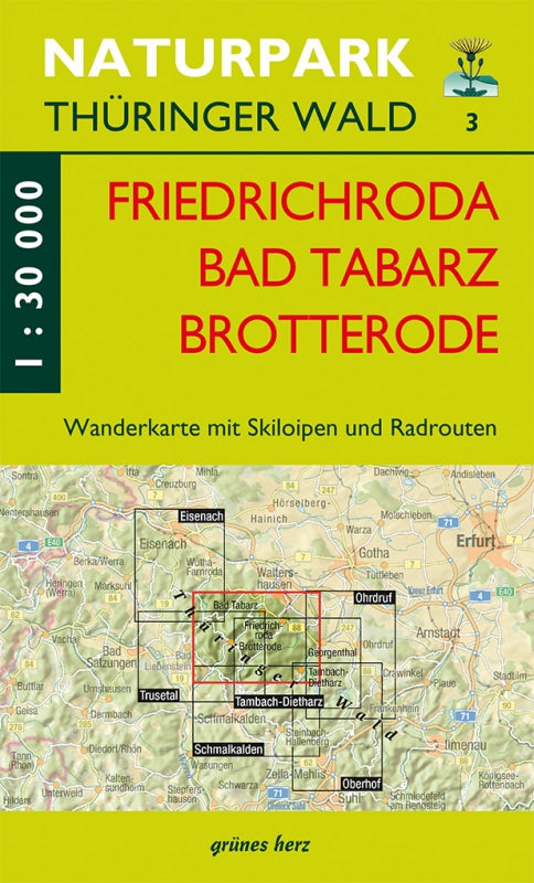 Wanderkarte Friedrichroda, Brotterode, Bad Tabarz - 1:30.000