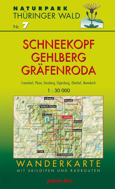 Wanderkarte Schneekopf, Gehlberg, Gräfenroda - 1:30.000