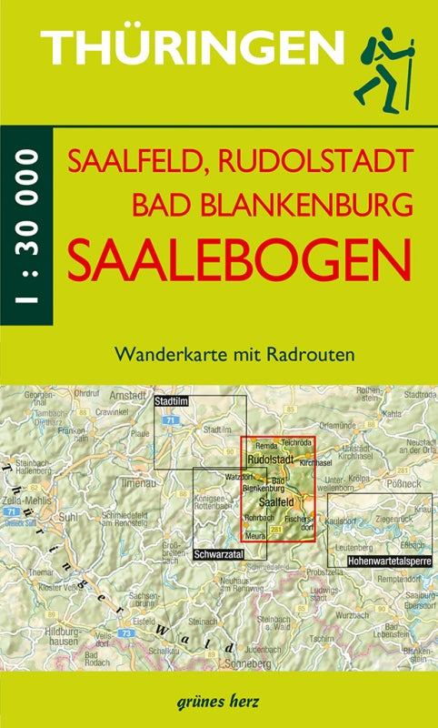 Wanderkarte Saalfeld, Rudolstadt, Bad Blankenburg am Saalebogen - 1:30.000