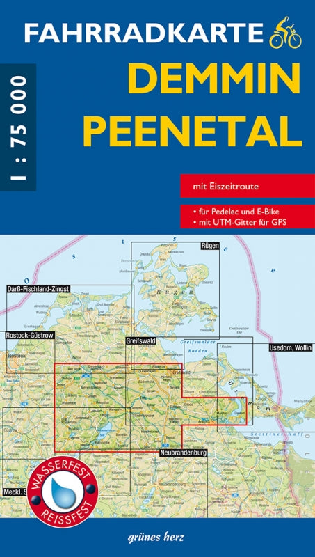 Fahrradkarte Demmin, Peenetal - 1:75.000