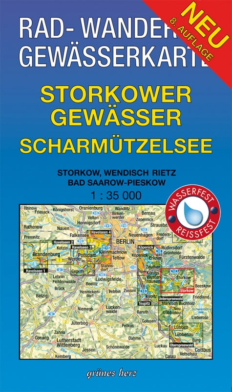 Rad-, Wander- und Gewässerkarte Storkower Gewässer - Scharmützelsee - 1:35.000