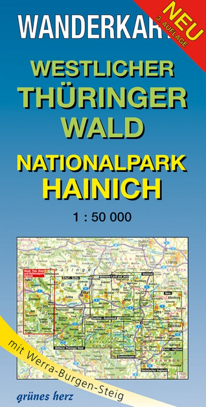 Wanderkarte Westlicher Thüringer Wald – Nationalpark Hainich - 1:50.000