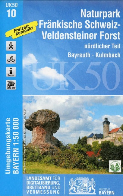 UK50-10 Naturpark Fränkische Schweiz-Veldensteiner Forst, nördl. Teil - Wanderkarte 1:50.000 Bayern