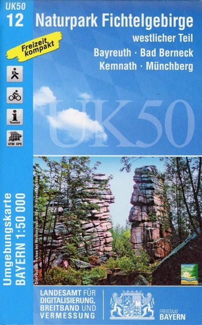 UK50-12 Naturpark Fichtelgebirge, westl. Teil - Wanderkarte 1:50.000 Bayern