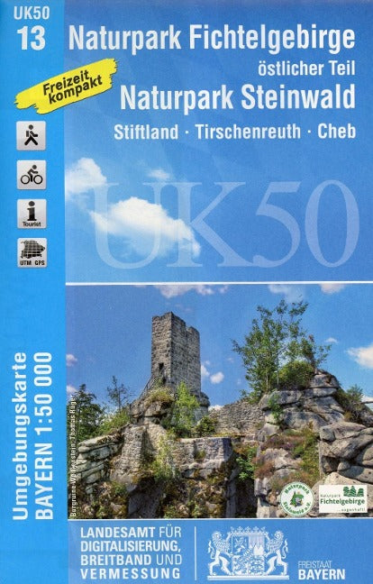 UK50-13 Naturpark Fichtelgebirge, östl. Teil, Naturpark Steinwald - Wanderkarte 1:50.000 Bayern