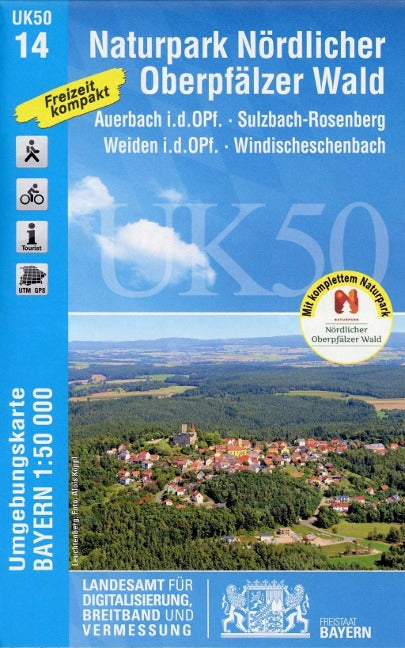 UK50-14 Naturpark Nördlicher Oberpfälzer Wald 1:50.000 - Wanderkarte 1:50.000 Bayern