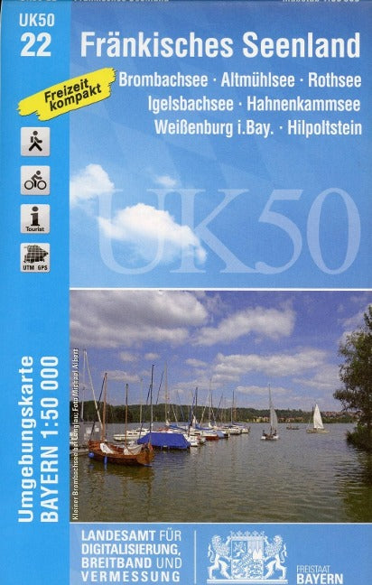 UK50-22 Fränkisches Seenland - Wanderkarte 1:50.000 Bayern