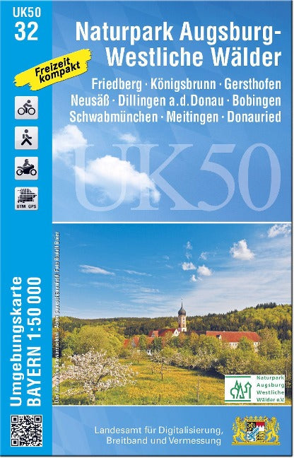 UK50-32 Naturpark Augsburg - Westliche Wälder - Wanderkarte 1:50.000 Bayern