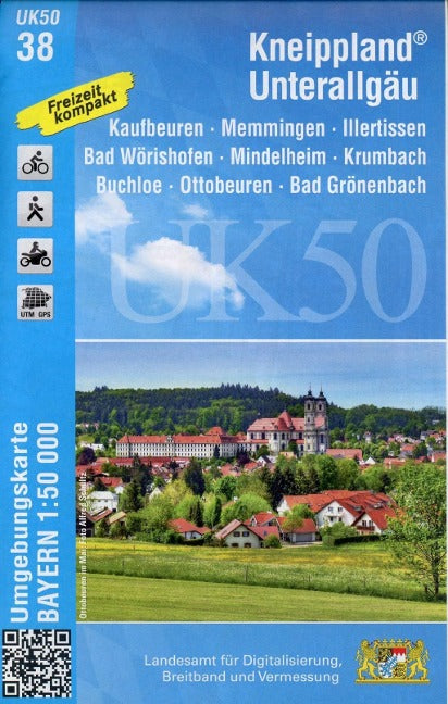 UK50-38 Kneippland - Unterallgäu - Wanderkarte 1:50.000 Bayern