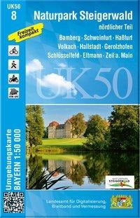 UK50-8 Naturpark Steigerwald, nördl. Teil - Wanderkarte 1:50.000 Bayern