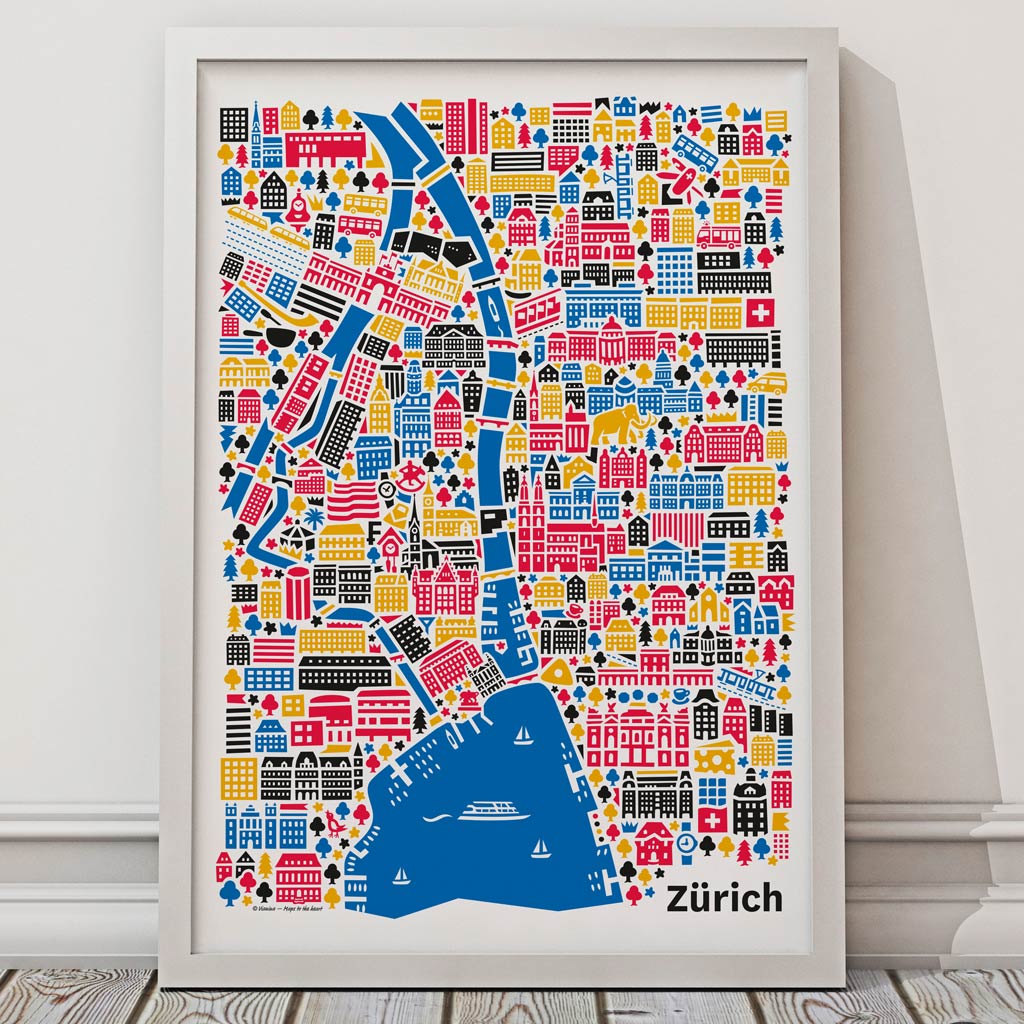 Zürich Poster 70x100 cm von Vianina