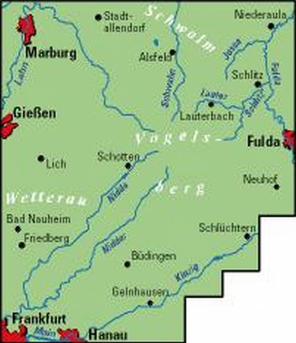 Vogelsberg / Wetterau - ADFC Regionalkarte