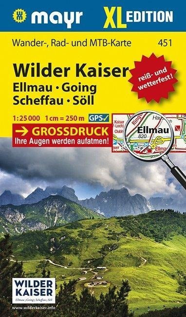 Wilder Kaiser, Ellmau, Going, Scheffau, Söll XL 1:25.000 - Kompass Wanderkarte