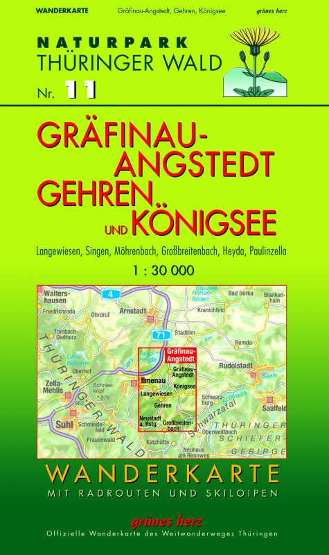 Wanderkarte Gräfinau-Angstedt, Gehren, Königsee - 1:30.000