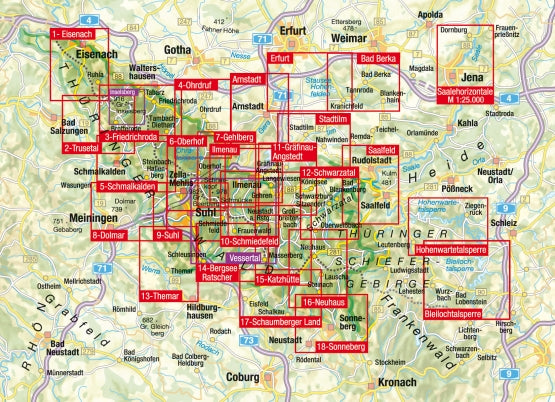 Wanderkarte Suhl und Umgebung - 1:30.000