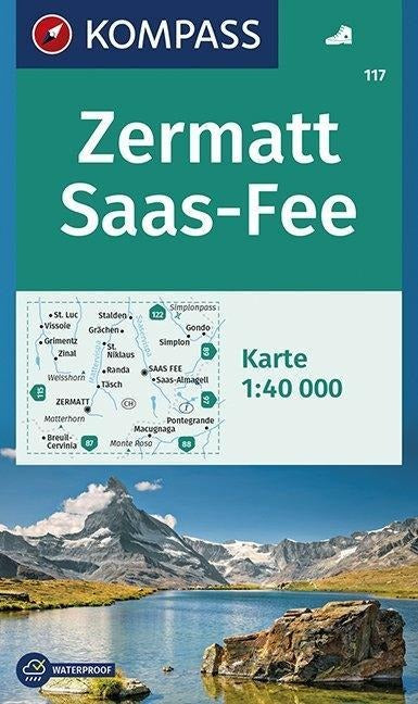 117 Zermatt, Saas Fee 1:40.000 - Kompass Wanderkarte